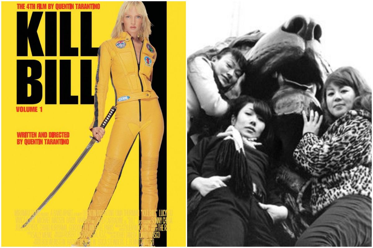 Portada de la película Kill Bill, de Quentin Tarantino y una foto del grupo japonés de chicas The 5, 6, 7, 8's. Fotos: Facebook. Portada de la película Kill Bill, de Quentin Tarantino y una foto del grupo japonés de chicas The 5, 6, 7, 8's. Fotos: Facebook.