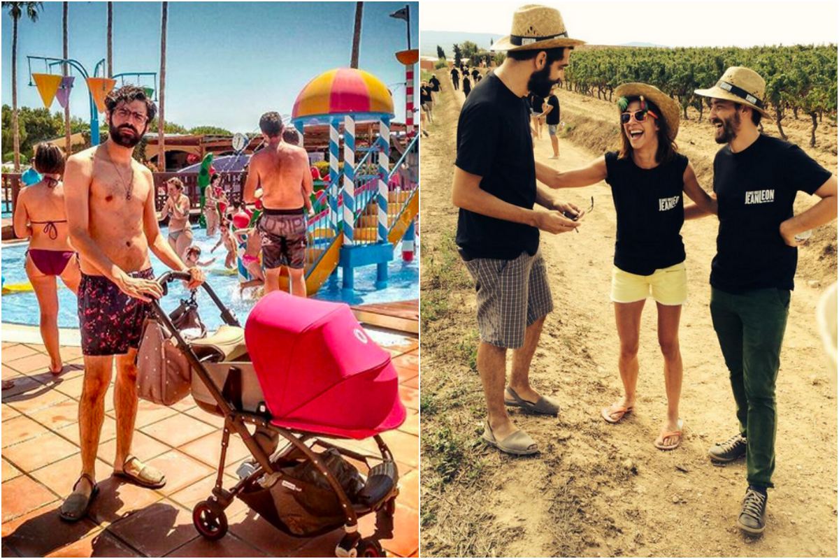 A la izquierda, David Verdaguer con su bebé. A la derecha, en pleno rodaje. A la izquierda, David Verdaguer con su bebé. A la derecha, en pleno rodaje.