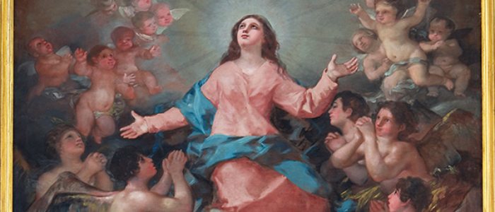 La Asunción de la Virgen, de Francisco Goya, en la iglesia de la Asunción de Chinchón. La Asunción de la Virgen, de Francisco Goya, en la iglesia de la Asunción de Chinchón.