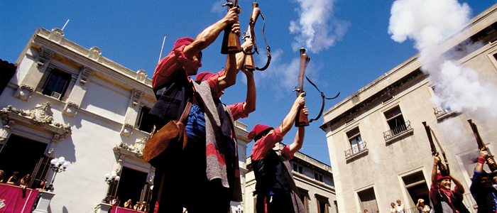 Trabucaires en las fiestas de Vilafranca. Trabucaires en las fiestas de Vilafranca.