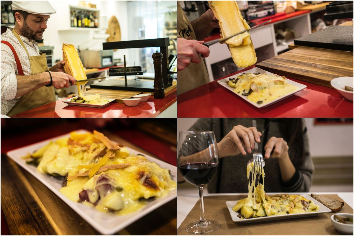 Preparando la 'raclette', un plato consistente, de origen suizo, hecho con leche cruda de vaca. Preparando la 'raclette', un plato consistente, de origen suizo, hecho con leche cruda de vaca.