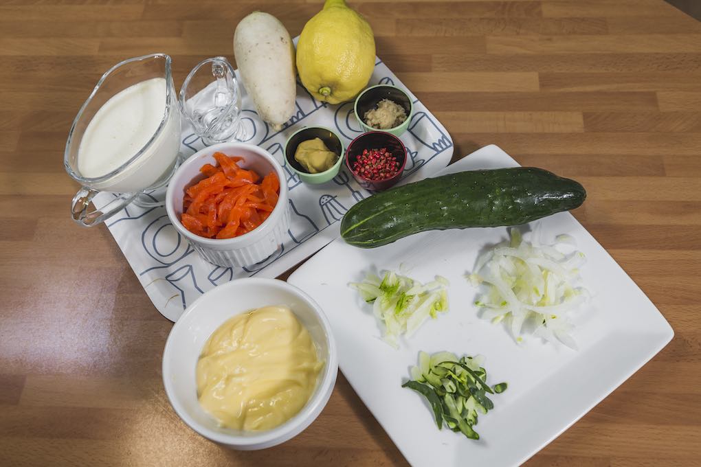 Los ingredientes para la ensalada. Los ingredientes para la ensalada.