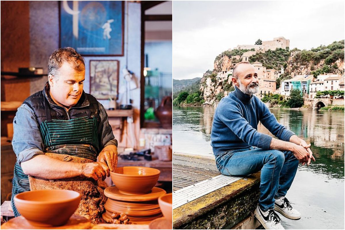 Collage de un alfarero y otro chico en Miravet. Foto: Flaminia Pelazzi Collage de un alfarero y otro chico en Miravet. Foto: Flaminia Pelazzi