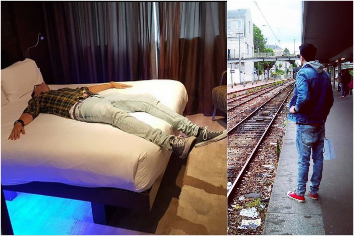 Descansando en el 'Petit Palace' de Madrid. Y a punto de tomar un tren. Foto: Instagram. Descansando en el 'Petit Palace' de Madrid. Y a punto de tomar un tren. Foto: Instagram.