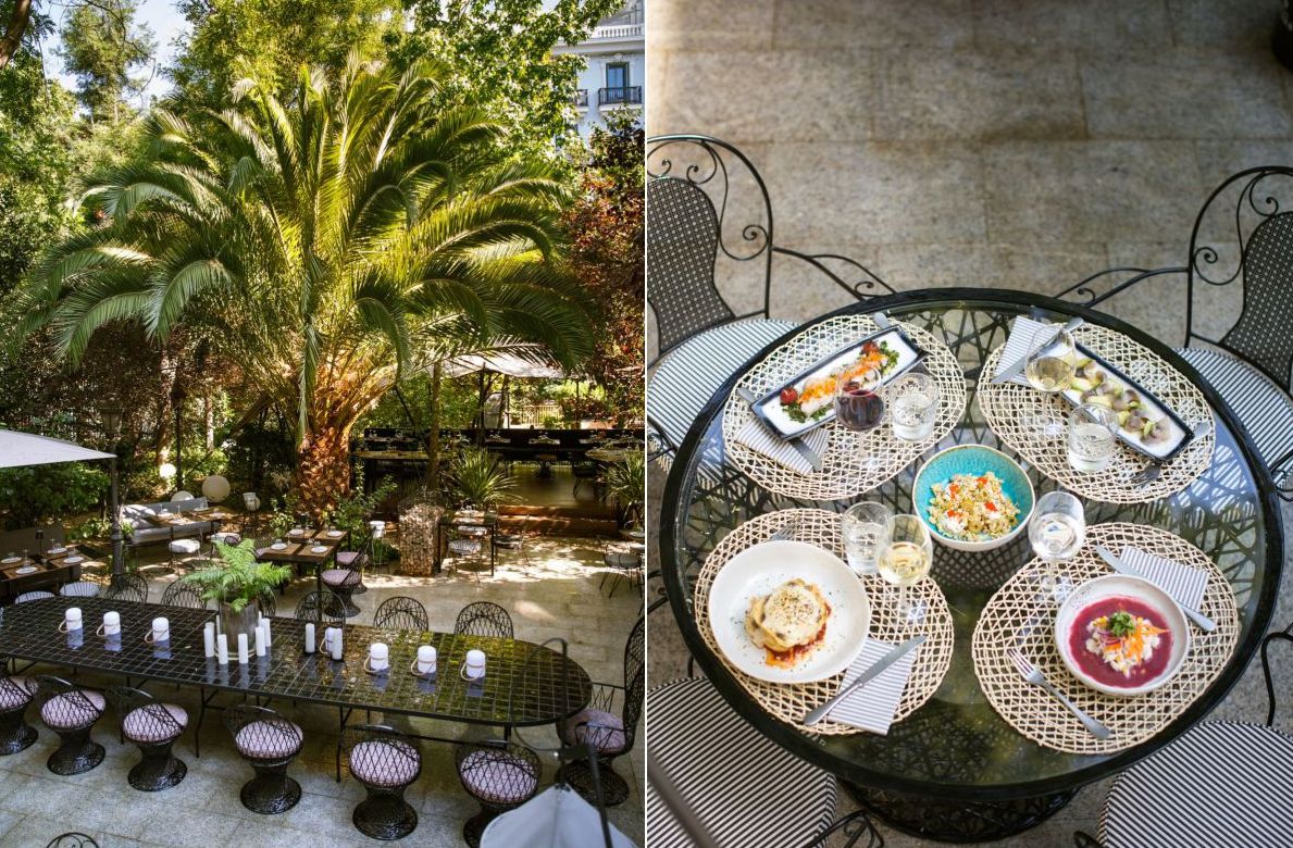 En la verde terraza del Palacio de Linares, sede de Casa de América, se puede comer, cenar y tomar la primera copa. Foto: Facebook. En la verde terraza del Palacio de Linares, sede de Casa de América, se puede comer, cenar y tomar la primera copa. Foto: Facebook.
