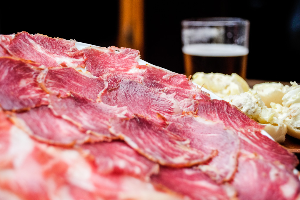 Jugosa combinación de jamón y presa ibérica de Nico Jiménez. Jugosa combinación de jamón y presa ibérica de Nico Jiménez.