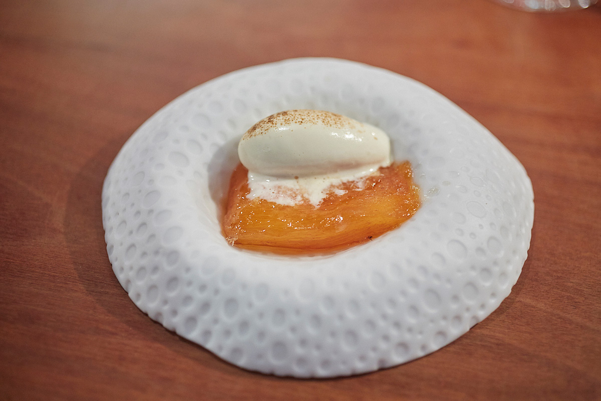 El caqui deshidratado con helado de soja fumada puede ser el broche de oro. El caqui deshidratado con helado de soja fumada puede ser el broche de oro.