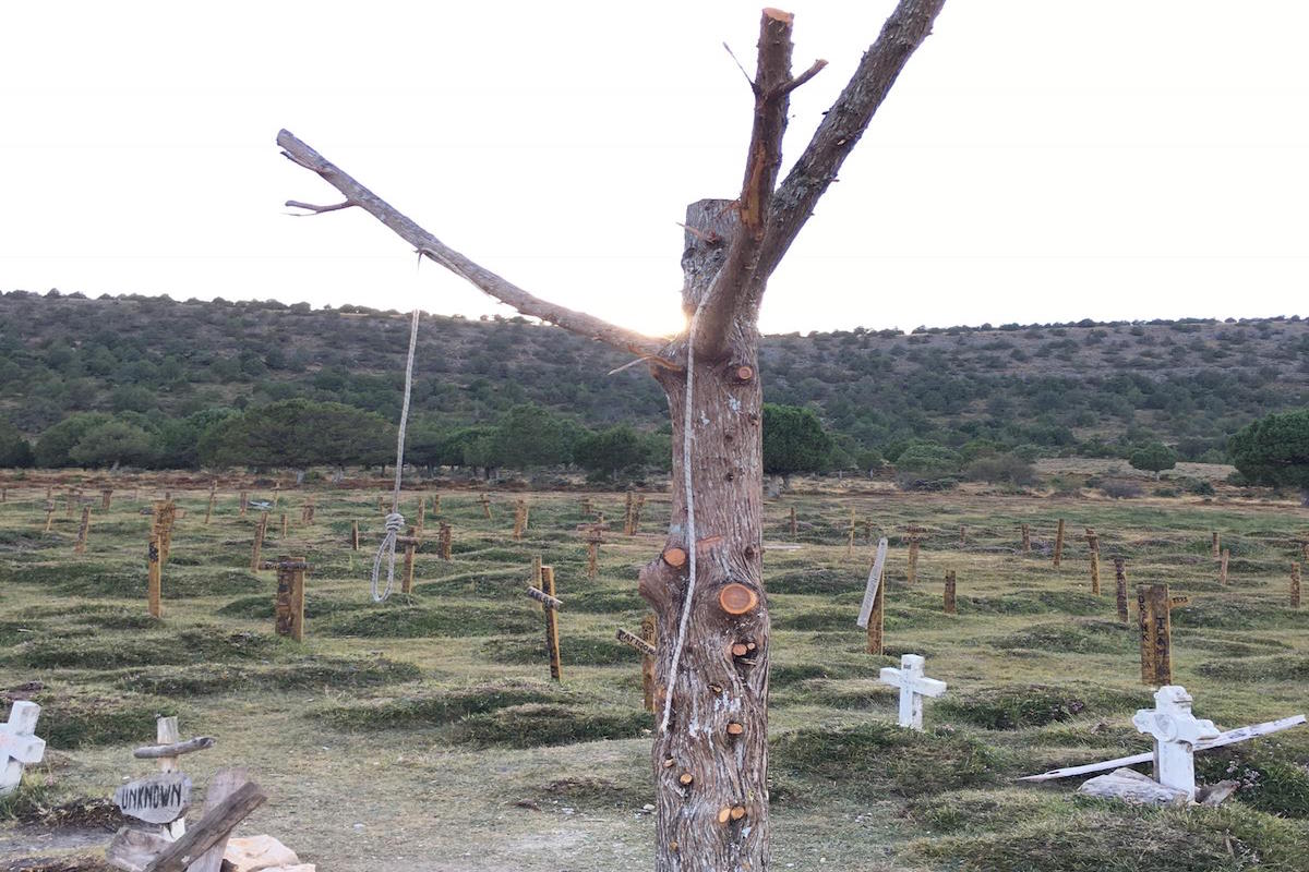 Escenario del cementerio de Sad Hill restaurado. Foto: Félix Ortega. Escenario del cementerio de Sad Hill restaurado. Foto: Félix Ortega.