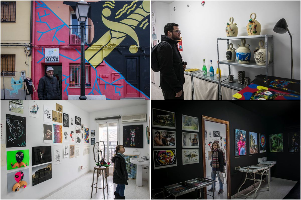 En el "consultorio" de MIAU, un antiguo consultorio médico reconvertido en galería y tienda de arte. En el "consultorio" de MIAU, un antiguo consultorio médico reconvertido en galería y tienda de arte.