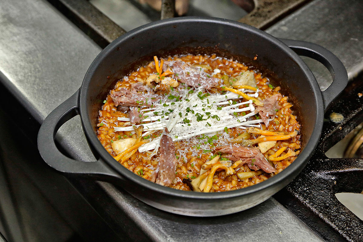 Arroz meloso de pato y gorgonzola. Arroz meloso de pato y gorgonzola.