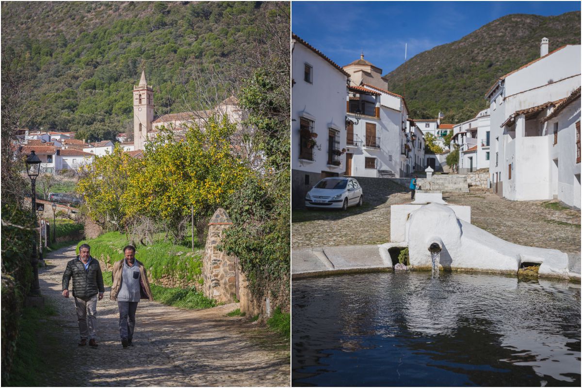 Paseando por un callejón de la localidad onubense de Linares de la Sierra, y la Fuente Nueva, un lavadero circular. Paseando por un callejón de la localidad onubense de Linares de la Sierra, y la Fuente Nueva, un lavadero circular.