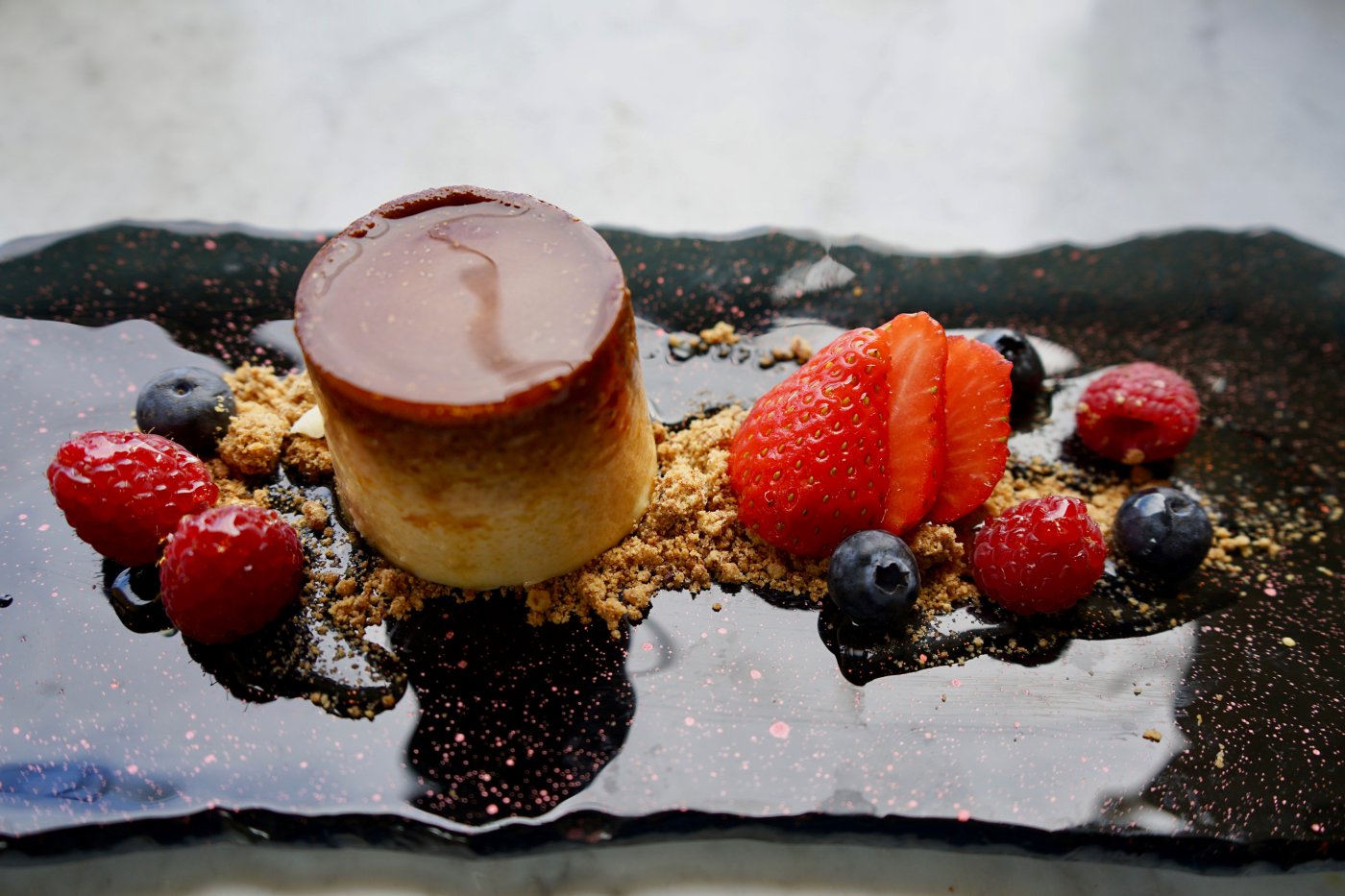 Hotel rural 'Mas El Mir': flan casero Hotel rural 'Mas El Mir': flan casero