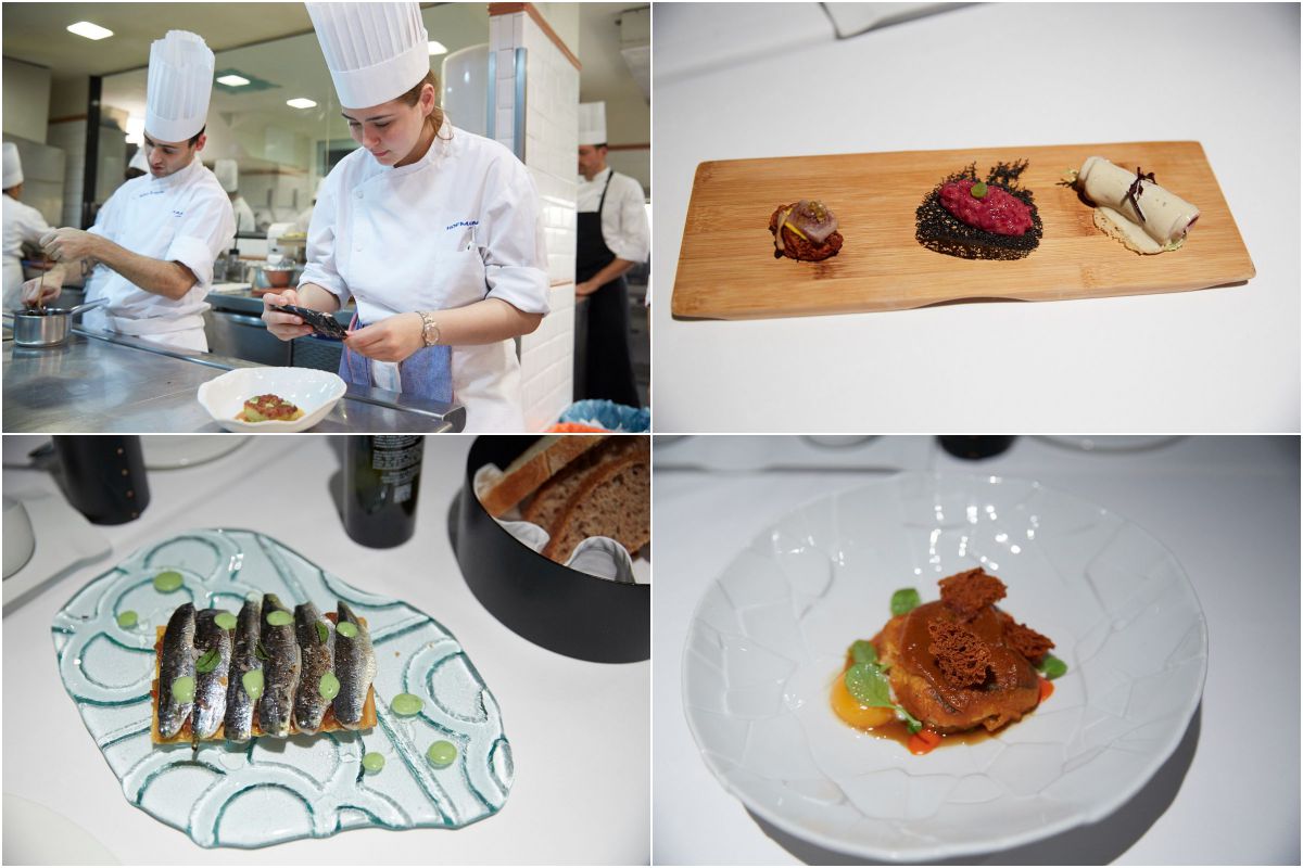 Los alumnos del 'Hofmann' van sacando aperitivos y platos. Los alumnos del 'Hofmann' van sacando aperitivos y platos.