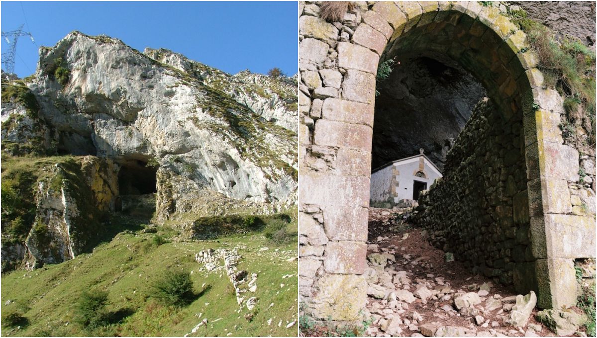 Este es el premio que nos espera al final de la ruta: la cueva y la ermita de San Adrián. Foto: Parque natural de Aizkorri-Aratz. Este es el premio que nos espera al final de la ruta: la cueva y la ermita de San Adrián. Foto: Parque natural de Aizkorri-Aratz.