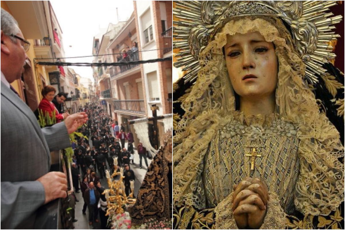Cantándole una saeta a la Virgen de La Soledad, una talla de Pedro de Mena. Cantándole una saeta a la Virgen de La Soledad, una talla de Pedro de Mena.