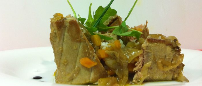 Tarantelo de atún en escabeche, El Envero. Tarantelo de atún en escabeche, El Envero.