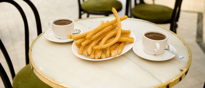Chocolate con churros de San Ginés. Chocolate con churros de San Ginés.
