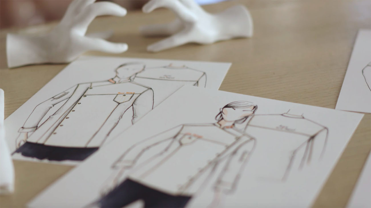 Boceto de los diseños de las chaquetillas, tanto para hombre como para mujer. Boceto de los diseños de las chaquetillas, tanto para hombre como para mujer.