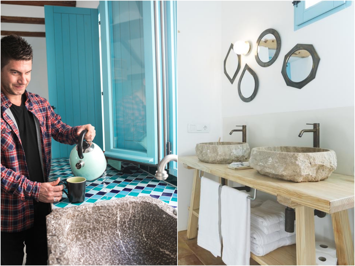 La piedra de cantera resalta en baños y cocina. La piedra de cantera resalta en baños y cocina.