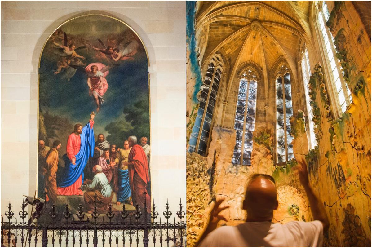 Uno de los retablos de la catedral. A la derecha, la capilla decorada por Miquel Barceló. Uno de los retablos de la catedral. A la derecha, la capilla decorada por Miquel Barceló.