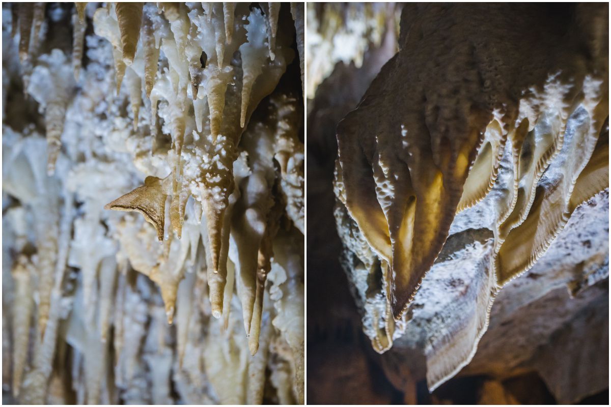 Diferentes formaciones kársticas en la Cueva Masero, de las Cuevas Fuentes de León, en la provincia de Badajoz. Diferentes formaciones kársticas en la Cueva Masero, de las Cuevas Fuentes de León, en la provincia de Badajoz.