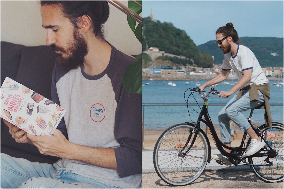 El compositor e ilustrador con el libro 'Bares Indiespensables' entre manos y paseando en bici por Donosti. El compositor e ilustrador con el libro 'Bares Indiespensables' entre manos y paseando en bici por Donosti.