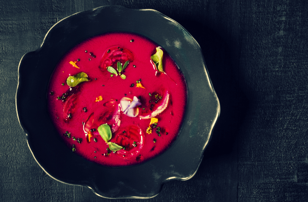 Gazpacho de remolacha de Cèleri. Foto: Bea Schulze Gazpacho de remolacha de Cèleri. Foto: Bea Schulze