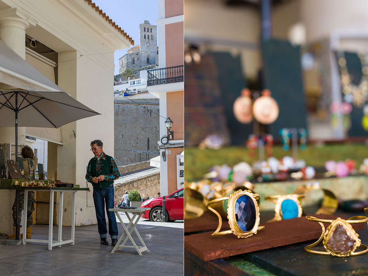 Los joyeros del mercado aprovechan la temporada alta de verano para vender su mercancía. Los joyeros del mercado aprovechan la temporada alta de verano para vender su mercancía.