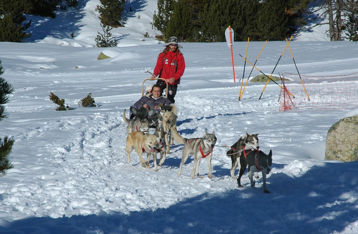Otra forma de pasear por la nieve. Foto: Marga Estebaranz. Otra forma de pasear por la nieve. Foto: Marga Estebaranz.