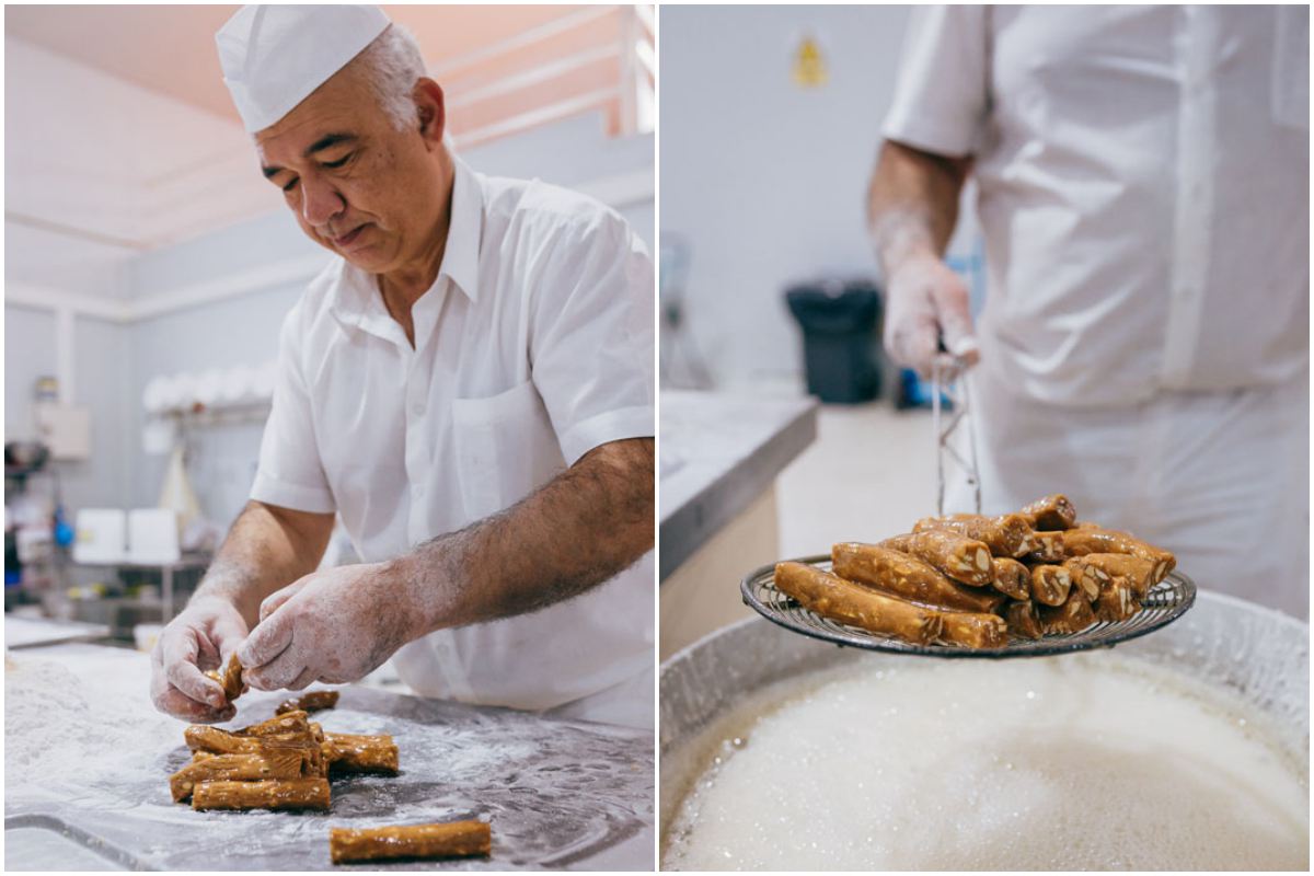 Los alfajores se bañan durante dos segundos en un suave almíbar. Los alfajores se bañan durante dos segundos en un suave almíbar.
