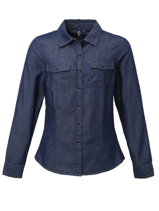 ladies soft denim shirt