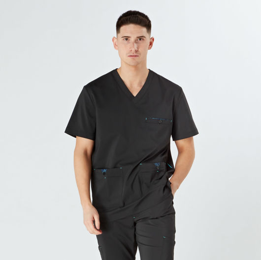 thumbnail image 2 of Black Medical Men's Scrub - MEDEIRA 2 of 10