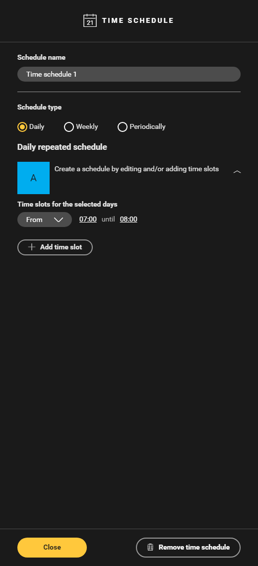 time schedule