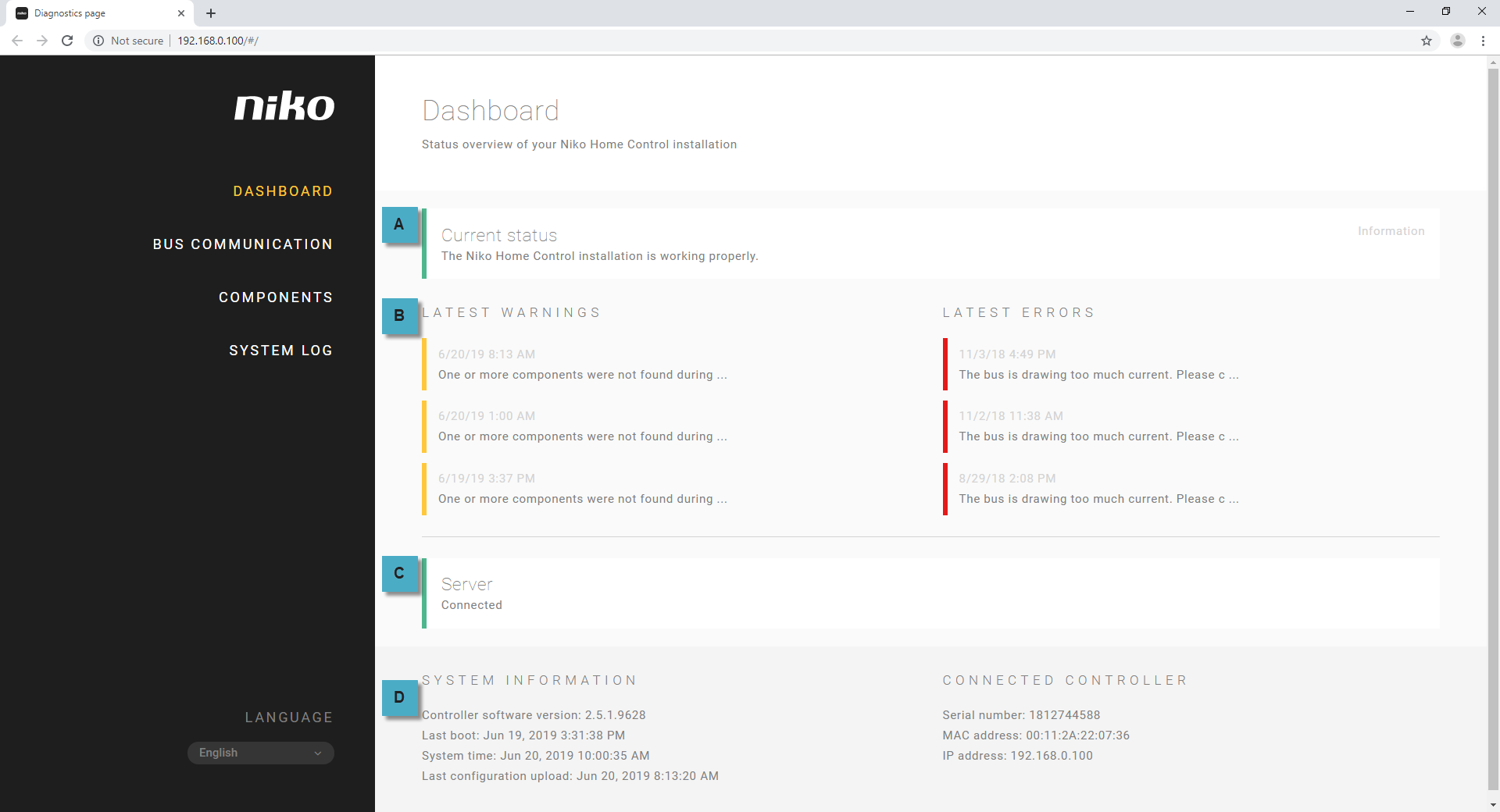 paquete Cosquillas Afectar Dashboard (Diagnostics page) - Software Manual Niko Home Control II version 2.6.1 - Confluence paquete Cosquillas Afectar Dashboard (Diagnostics page) - Software Manual Niko Home Control II version 2.6.1 - Confluence