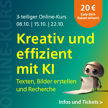 Kreativ und effizient mit KI: Texten, Bilder erstellen und Recherche – 3-teiliger Online-Kurs ab 8. Oktober