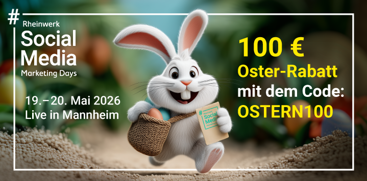 Social Media Marketing Days: Konferenz und Workshops am 19. und 20. Mai in Mannheim. Jetzt 100 € Oster-Rabatt sichern – nur bis 15. April!