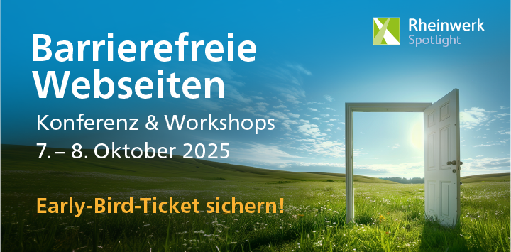 Barrierefreie Webseiten – Konferenz & Workshops, 7. bis 8. Oktober 2025. Jetzt Early-Bird-Ticket sichern!