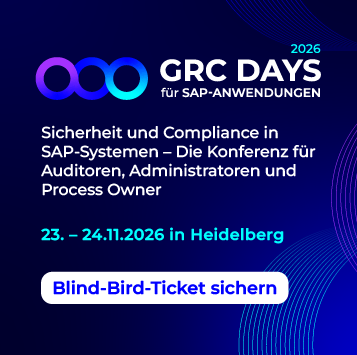 GRC Days für SAP-Anwendungen, 23. und 24. November 2026 in Heidelberg