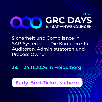 GRC Days für SAP-Anwendungen, 23. und 24. November 2026 in Heidelberg