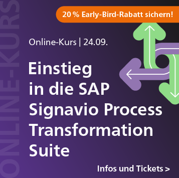 Einstieg in die SAP Signavio Process Transformation Suite – Online-Kurs am 24. September