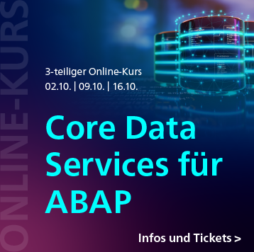 Core Data Services für ABAP: 3-teiliger Online-Kurs ab 2. Oktober