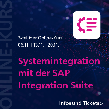 Systemintegration mit der SAP Integration Suite: 3-teiliger Online-Kurs ab 6. November