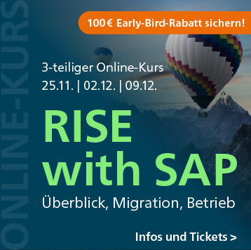 RISE with SAP: 3-teiliger Online-Kurs ab 25. November