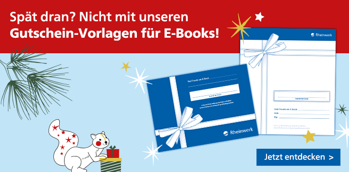 Einfach E-Books zu Weihnachten verschenken. Jetzt Gutscheinvorlagen zum Selbstausdrucken entdecken
