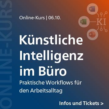 Künstliche Intelligenz im Büro: Praktische Workflows für den Arbeitsalltag – Online-Kurs am 6. Oktober