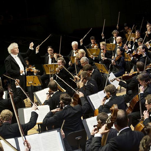 Berlinfilharmonikerna och solisten Frank Peter Zimmermann samt dirigenten M