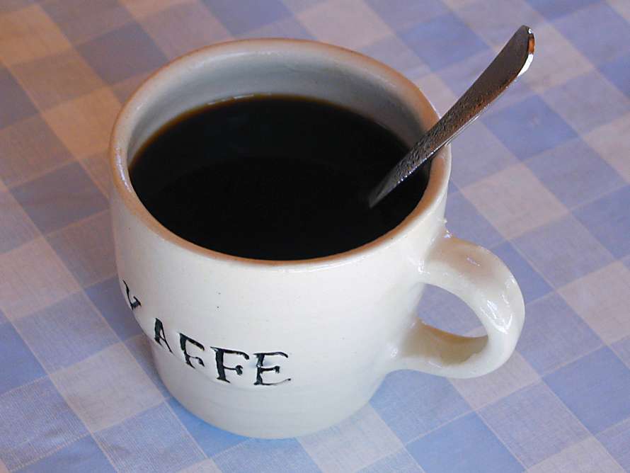 En kopp varmt kaffe.