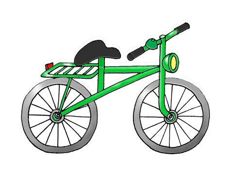 Titta en grön cykel.