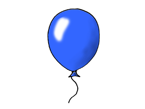 En blå ballong.