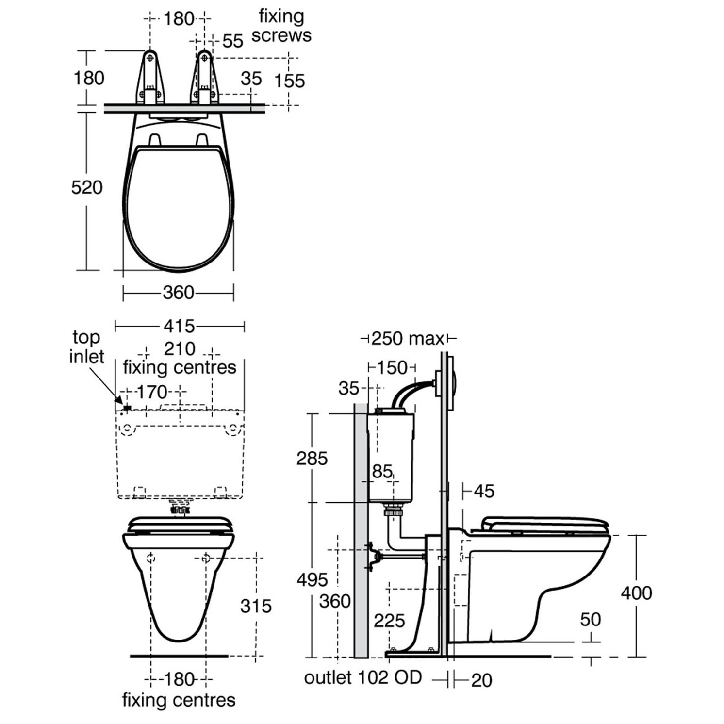 Sandringham Wall Hung Pan (SA23004) Harris & Bailey Ltd